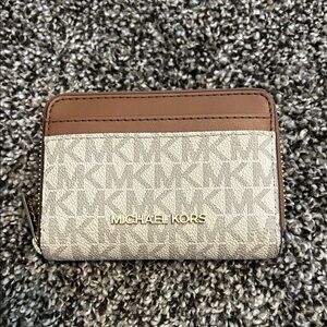 Michael Kors Tan and Cream Logo Wallet